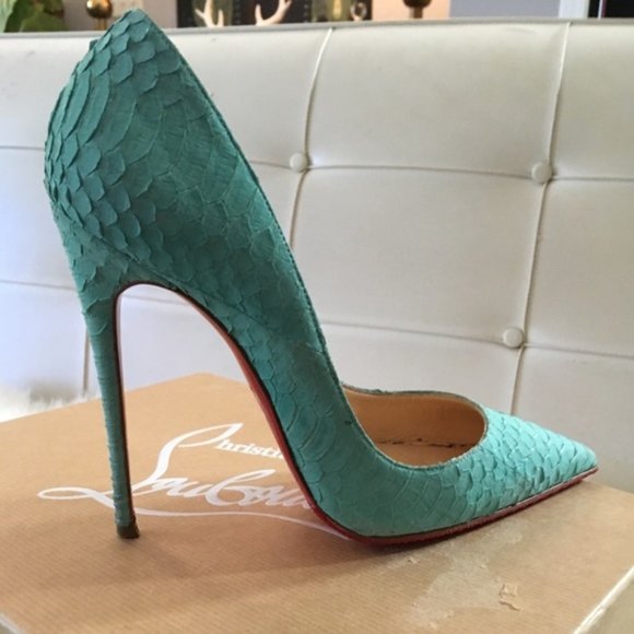 Christian Louboutin Turquoise Heels - Picture 2 of 9